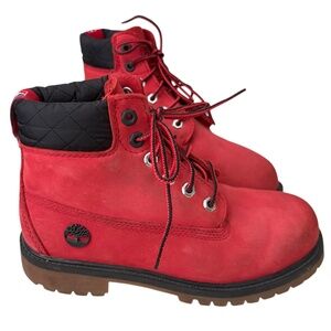 Timberland Boys' NBA 6 In Premium Nubuck Waterproof 'Chicago Bulls' Boot Sz 2.5
